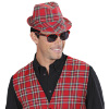 foto 3 deukhoed fedora rood met tartan print