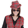 foto 4 deukhoed fedora rood met tartan print