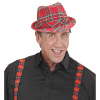 foto 5 deukhoed fedora rood met tartan print