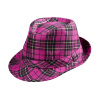 foto 1 deukhoed fedora roze met tartan print