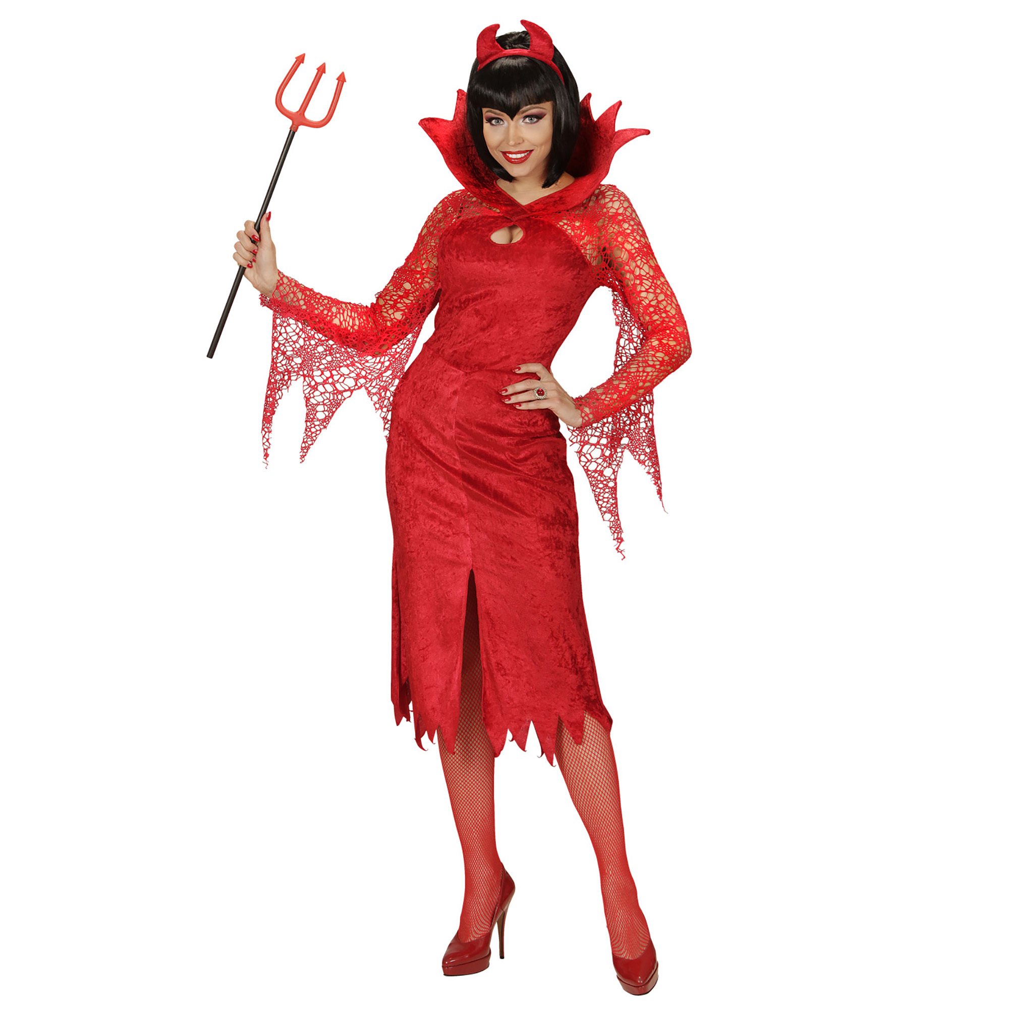 Duivels rode jurk dame