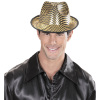 foto 3 fedora hoed vierkante pailletten goud deukhoed