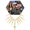 foto 3 gothic halsketting goud met schedels en kruizen