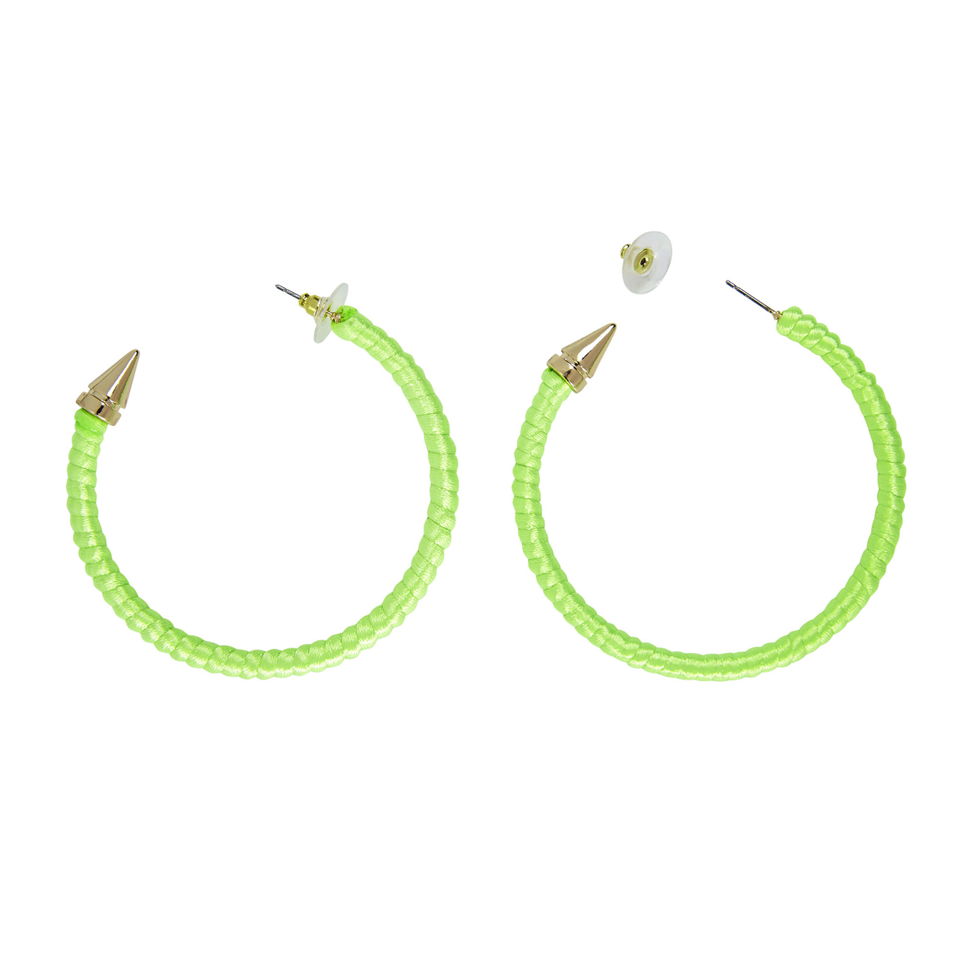 grote ronde Neon groene oorbellen