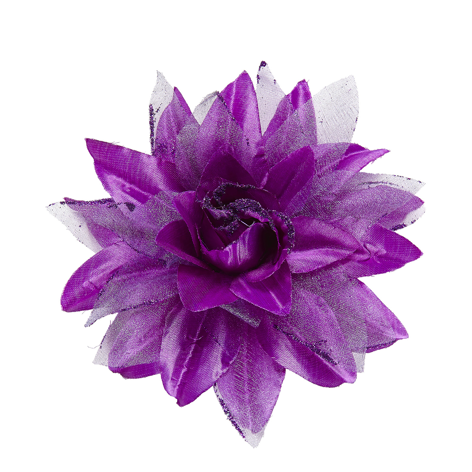 haarclip bloem met glitter, paars