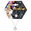 foto 3 ketting met een bol vol strass steentjes