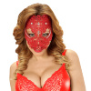foto 3 masker kant, schedel met stenen, rood