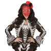 foto 4 masker kant, schedel met stenen, rood