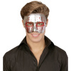 foto 3 masker psychopaat zilver met bloedende ogen