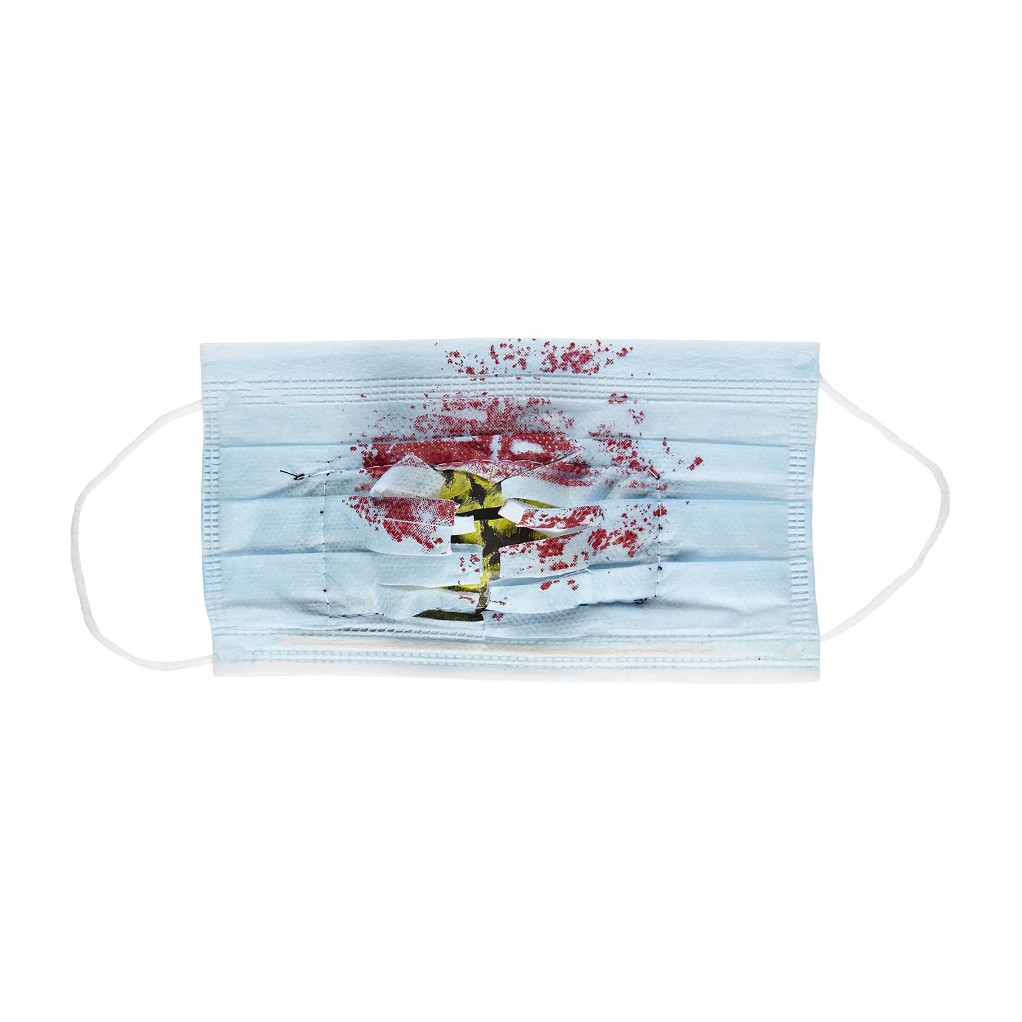 mondmasker met bloed en giftige stoffen