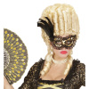 foto 3 oogmasker,zwart met goud met stof en veren