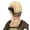 foto 4 oogmasker,zwart met goud met stof en veren