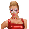 foto 4 oogmasker hertogin, rood met zilver glitter