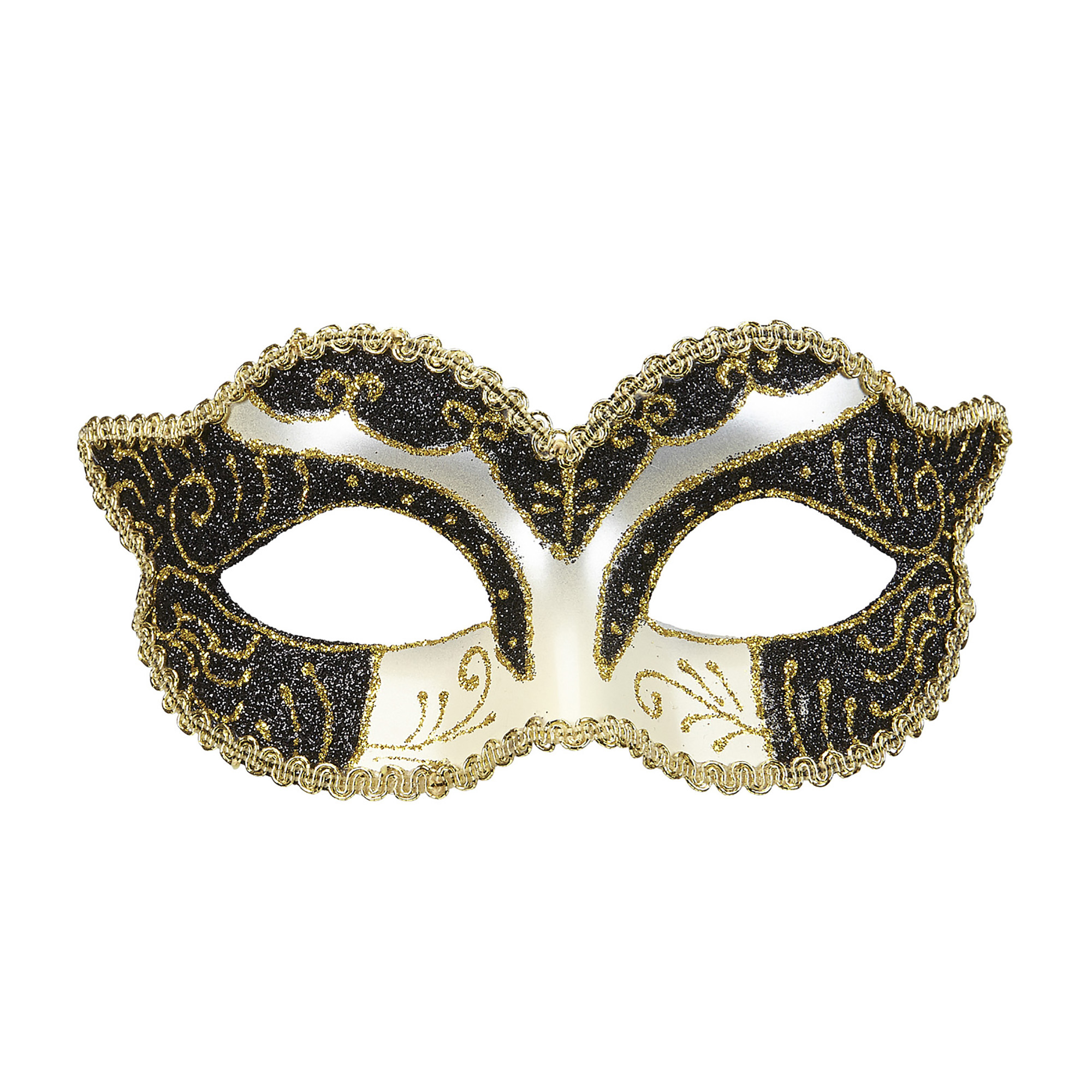 oogmasker hertogin, zwart met goude glitter