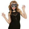 foto 3 oogmasker kat met strikje zwart met zilver