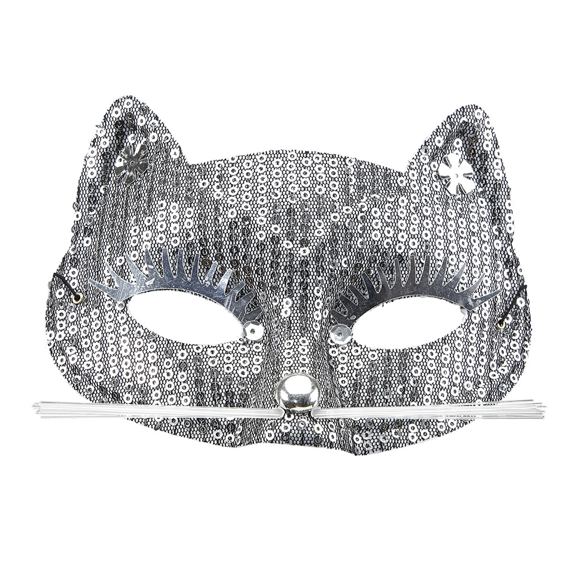 oogmasker kat met zilveren pareltjes