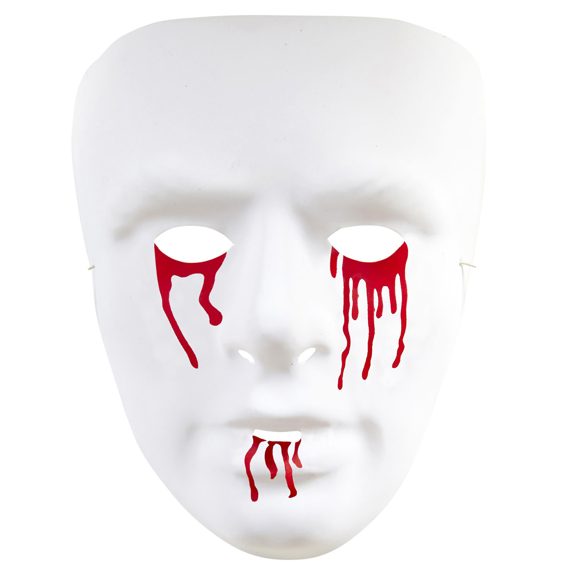 pvc masker wit , bloedende ogen en mond