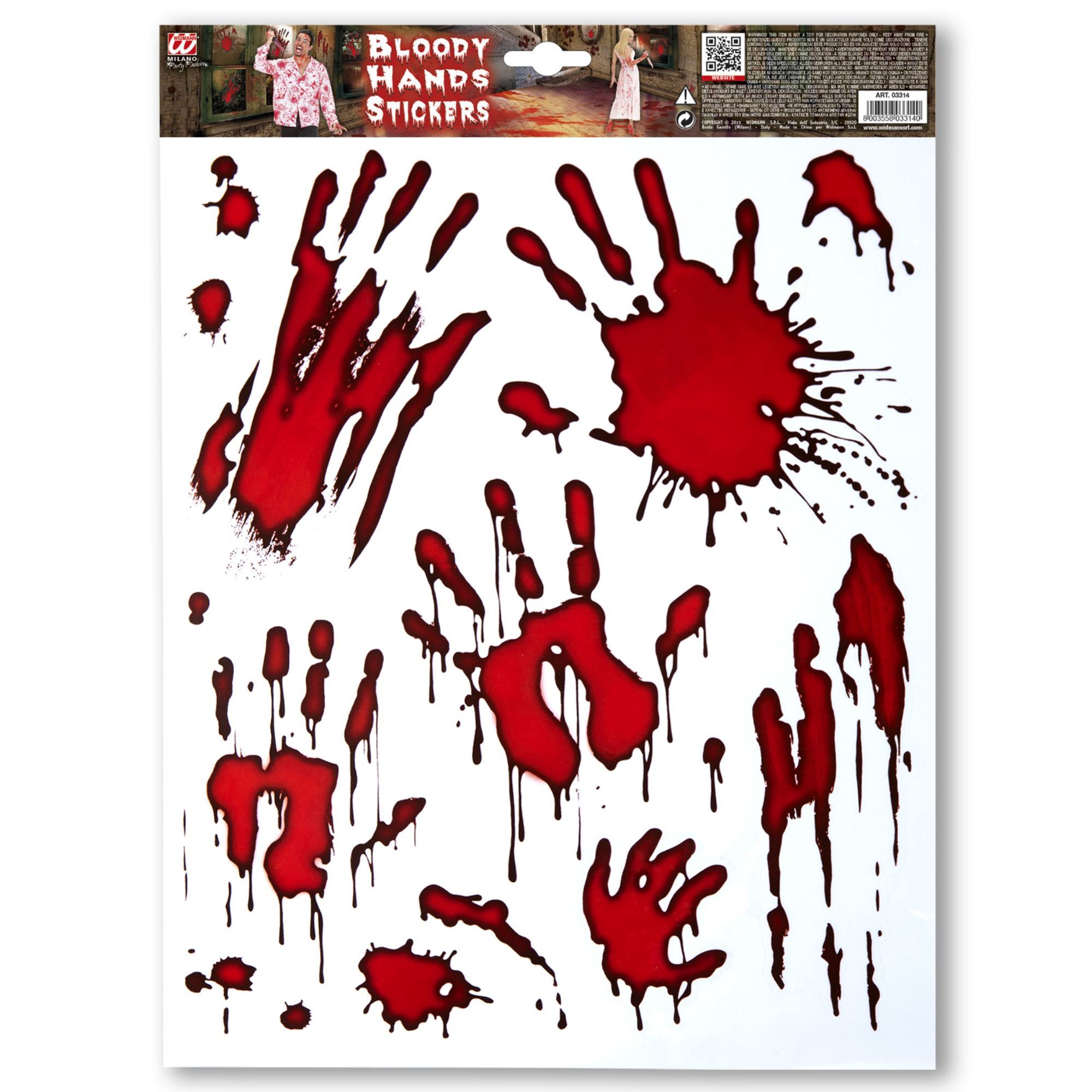 stickers bloederige handen
