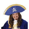 foto 2 tricorn hoed met hoofdband, blauw piraten hoed