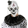 foto 2 Wit zwart masker killer clown met haar en minihoed