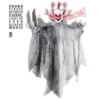 Animatie killer clown met lichtgevende ogen en geluid Animatie killer clown met lichtgevende ogen en geluid
