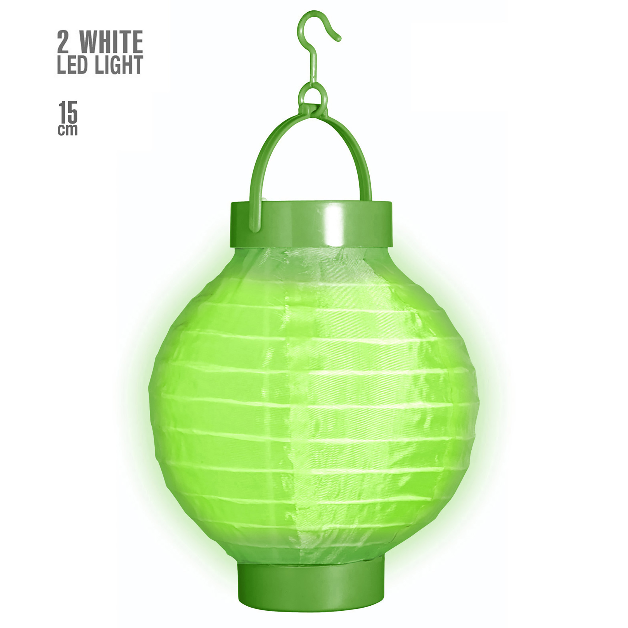 lampion met licht 15cm, groen