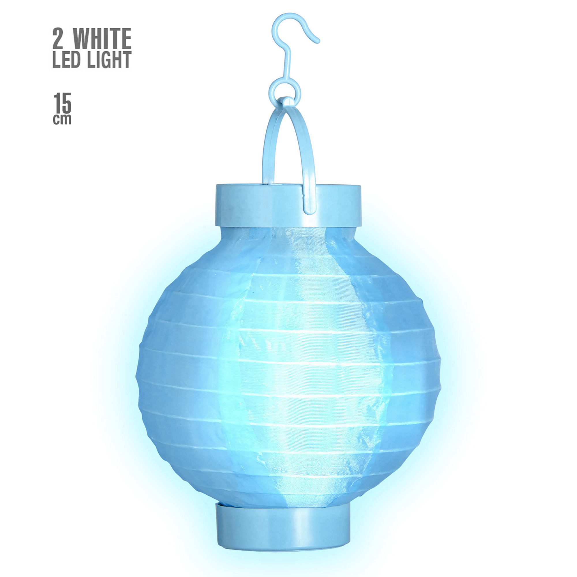 lampion met licht 15cm blauw