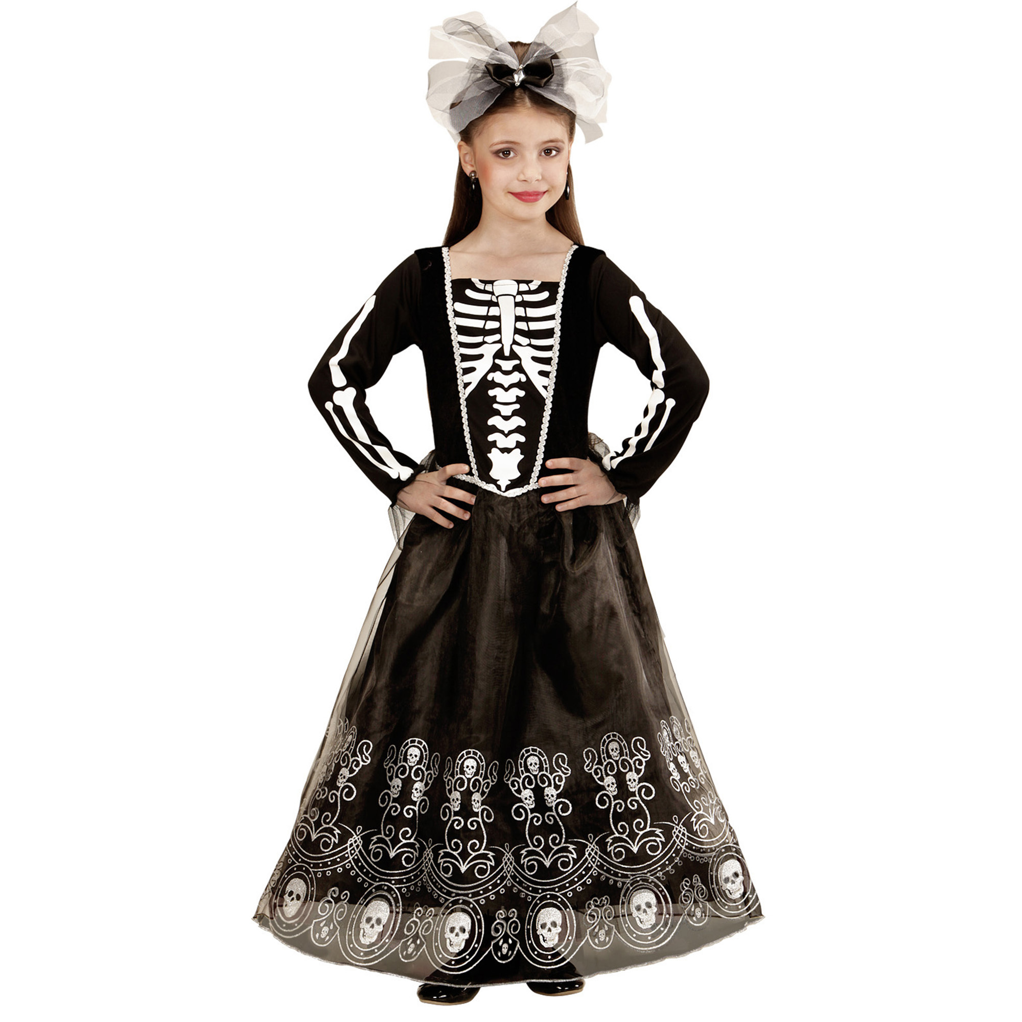 Skeletria Ballerina skelet meisje kostuum