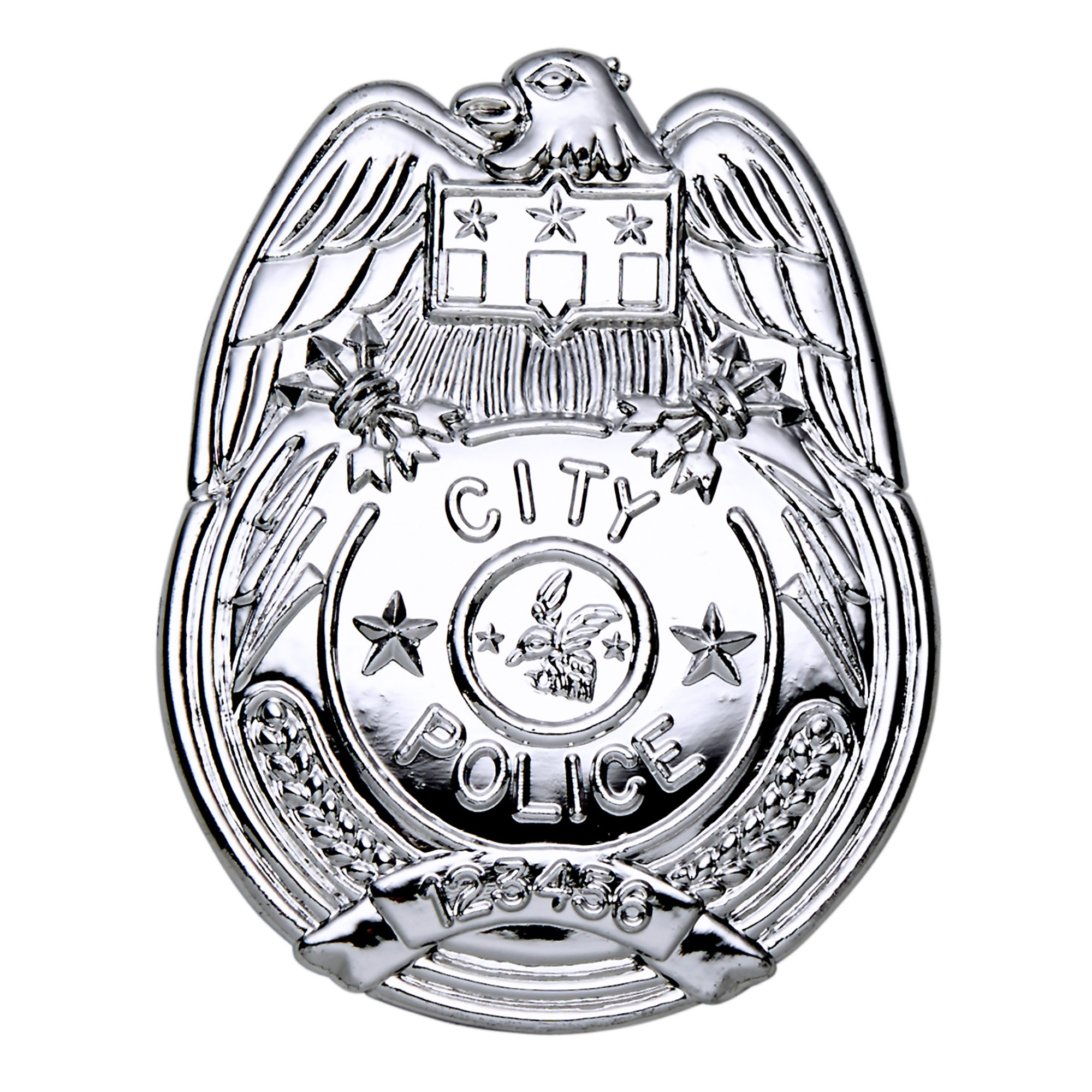 zilveren politie badge