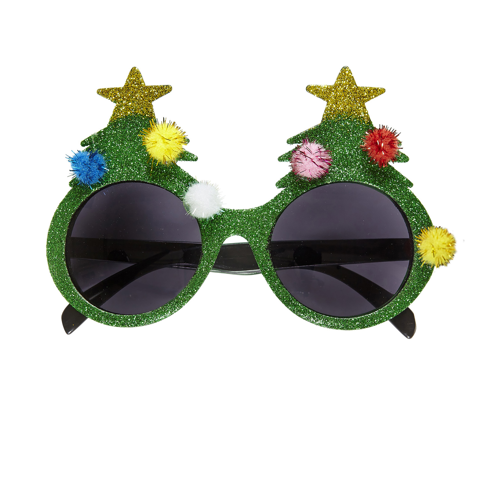 Breng de feestdagen naar een hoger niveau met een glinsterende kerstbril in groen met kerstbomen het ultieme Accessoire voor kerst