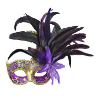 Colombina veren masker paars met stenen Colombina veren masker paars met stenen
