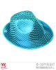 fedora hoed vierkante pailletten blauw