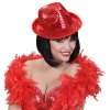 foto 2 fedora hoed vierkante pailletten rood deukhoed