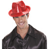 foto 3 fedora hoed vierkante pailletten rood deukhoed