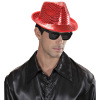 foto 5 fedora hoed vierkante pailletten rood deukhoed