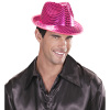 foto 3 fedora hoed vierkante pailletten rose deukhoed
