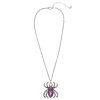 foto 2 ketting zilver met paarse spin strass