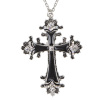 ketting zwart kruis, strass
