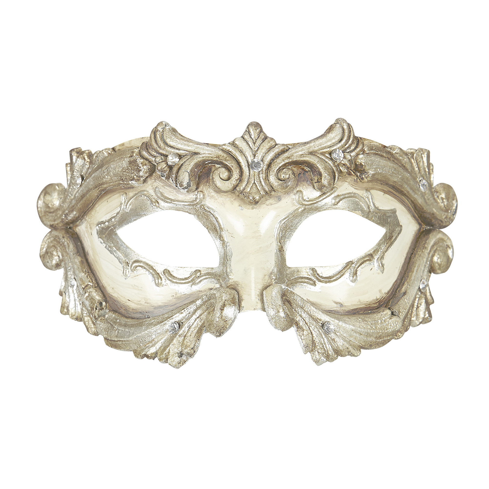 luxe barok colombina masker ivoor met strass