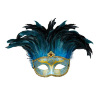 foto 1 masker countess met glitters en veren, blauw