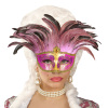 foto 2 masker countess met glitters en veren, rose