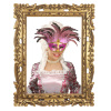 foto 4 masker countess met glitters en veren, rose