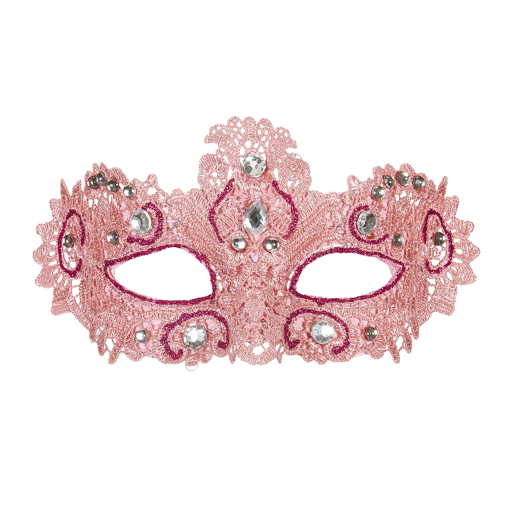 oogmasker, adelijk rose met glitters en stenen