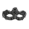 foto 1 oogmasker, antiek zilver met kant en stenen