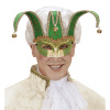 foto 3 oogmasker, joker met decoratie glitters, groen