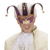 foto 2 oogmasker, joker met decoratie glitters, paars