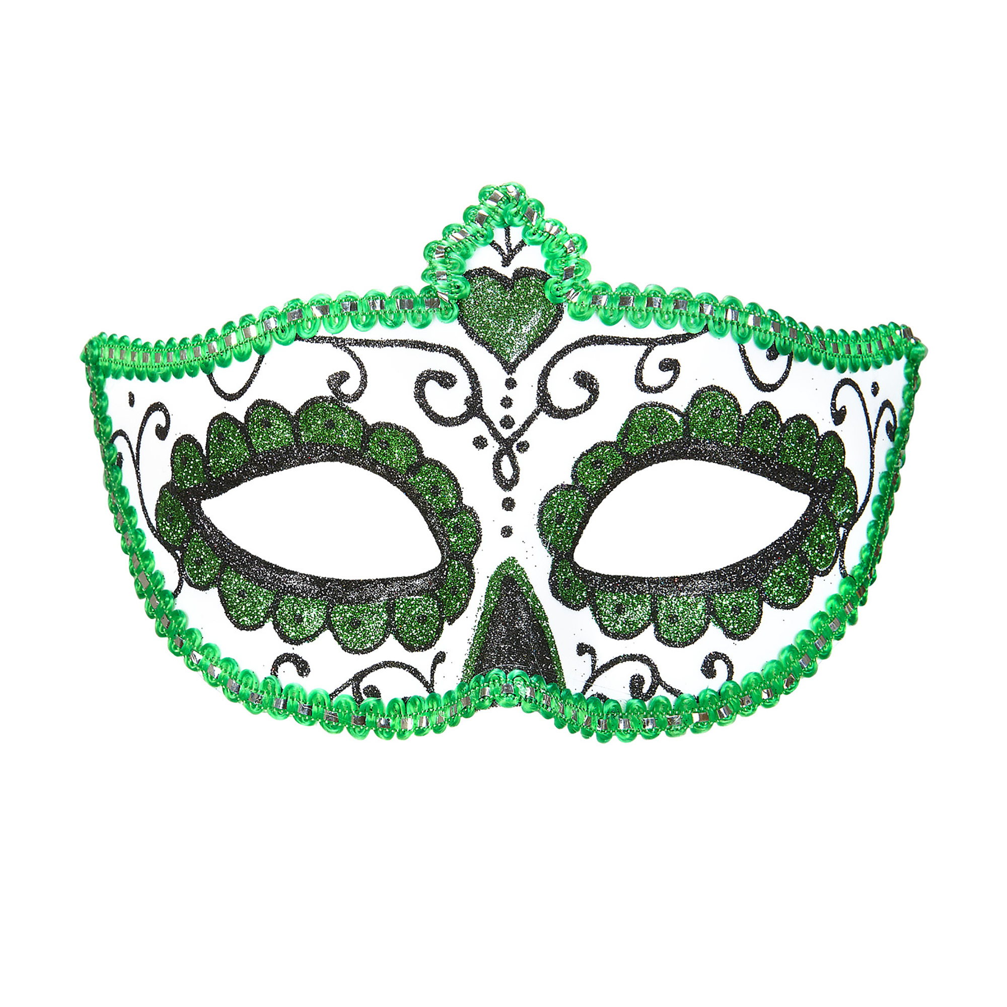 oogmasker dia de los muertos zwart met groen