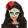 foto 2 oogmasker dia de los muertos zwart met groen