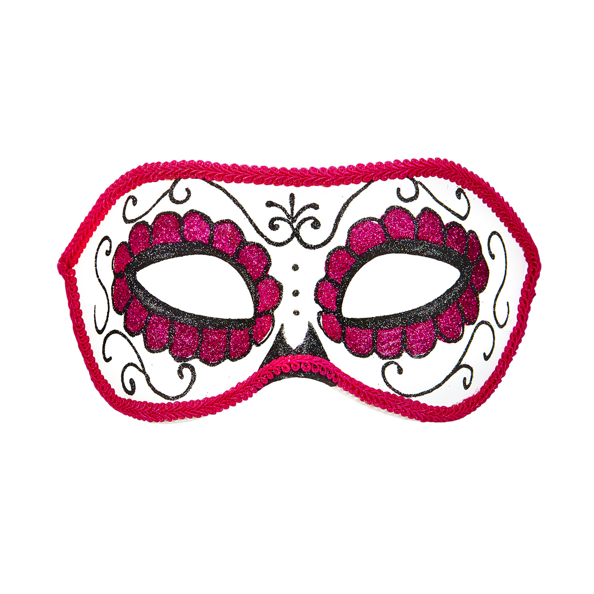 oogmasker dia de los muertos zwart met rose