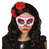foto 2 oogmasker dia de los muertos zwart met rose
